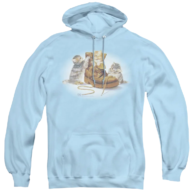 Wild Wings Playful Kittens - Pullover Hoodie Open Neck Pullover
