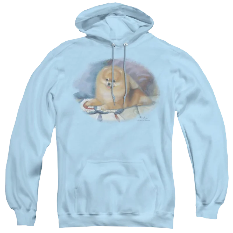 Wild Wings Pomeranian Portrait - Pullover Hoodie Polo Neck Sweater