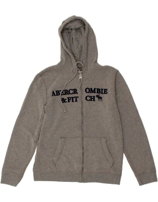 ABERCROMBIE & FITCH Mens Graphic Zip Hoodie Sweater Medium Grey Cotton Jersey Fabric Tulle Fabric Batik Fabric ABERCROMBIE & FITCH Mens Graphic Zip Hoodie Sweater Medium Grey Cotton Jersey Fabric Tulle Fabric Batik Fabric