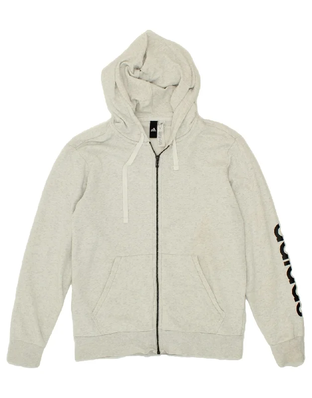 ADIDAS Mens Graphic Zip Hoodie Sweater Medium Grey Flecked Cotton Zippered Front Buttoned Front Snap Front ADIDAS Mens Graphic Zip Hoodie Sweater Medium Grey Flecked Cotton Zippered Front Buttoned Front Snap Front