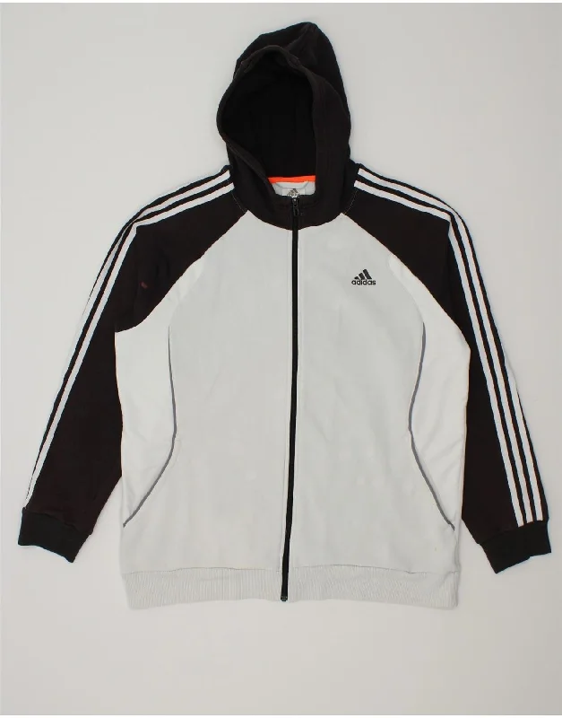 ADIDAS Mens Zip Hoodie Sweater XL Off White Colourblock Cotton Real Fur Shearling Chenille ADIDAS Mens Zip Hoodie Sweater XL Off White Colourblock Cotton Real Fur Shearling Chenille