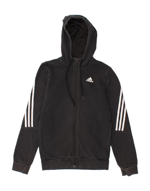 ADIDAS Mens Zip Hoodie Sweater XS Black Plaid Sweater Polka Dot Checkered