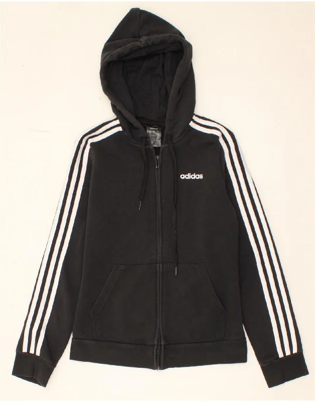 ADIDAS Womens Zip Hoodie Sweater UK 8/10 Small Black Cotton Rayon Fabric Velvet Fabric Corduroy Fabric ADIDAS Womens Zip Hoodie Sweater UK 8/10 Small Black Cotton Rayon Fabric Velvet Fabric Corduroy Fabric