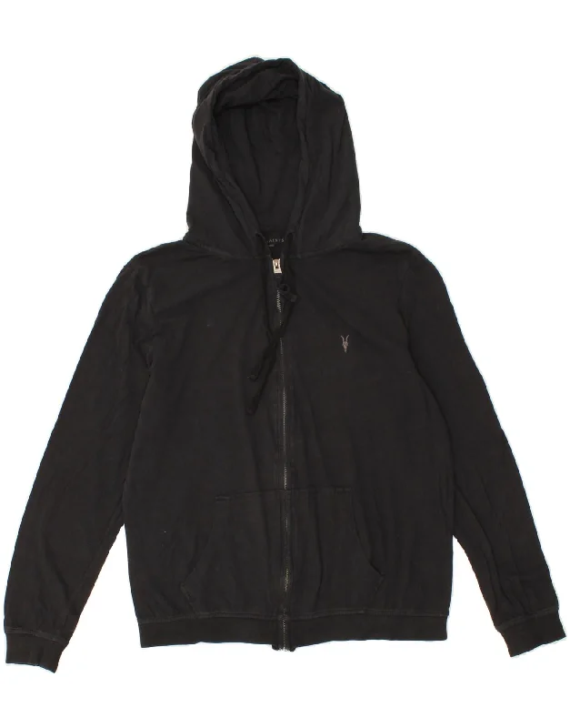 ALL SAINTS Mens Zip Hoodie Sweater Large Black Cotton Long Sweater Short Sweater Cropped Sweater ALL SAINTS Mens Zip Hoodie Sweater Large Black Cotton Long Sweater Short Sweater Cropped Sweater