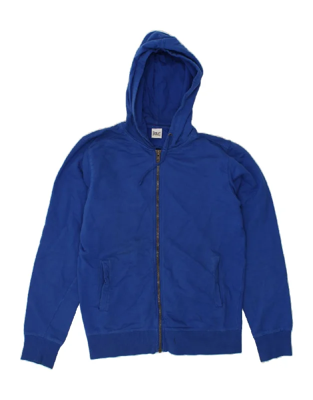 EVERLAST Womens Zip Hoodie Sweater UK 20 2XL Blue Cotton Neon Metallic Matte