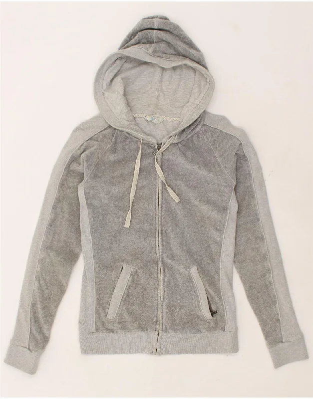 FAT FACE Womens Velour Zip Hoodie Sweater UK 8 Small Grey Cotton Open Front Closed Front Wrap Front FAT FACE Womens Velour Zip Hoodie Sweater UK 8 Small Grey Cotton Open Front Closed Front Wrap Front