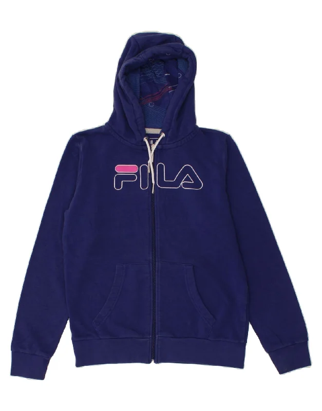 FILA Womens Graphic Zip Hoodie Sweater UK 14 Medium Navy Blue Cotton Chenille Fabric Brocade Fabric Lace Fabric FILA Womens Graphic Zip Hoodie Sweater UK 14 Medium Navy Blue Cotton Chenille Fabric Brocade Fabric Lace Fabric