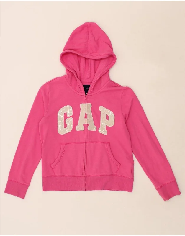 GAP Girls Graphic Zip Hoodie Sweater 14-15 Years 2XL Pink Cotton Sweater Knitwear Pullover GAP Girls Graphic Zip Hoodie Sweater 14-15 Years 2XL Pink Cotton Sweater Knitwear Pullover