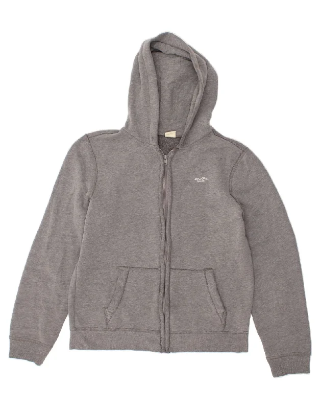 HOLLISTER Mens Zip Hoodie Sweater Large Grey Cotton Cashmere Blend Cotton Blend Poly Blend HOLLISTER Mens Zip Hoodie Sweater Large Grey Cotton Cashmere Blend Cotton Blend Poly Blend