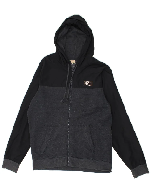HOLLISTER Mens Zip Hoodie Sweater XL Navy Blue Colourblock Cotton Satin Fabric Silk Fabric Chiffon Fabric HOLLISTER Mens Zip Hoodie Sweater XL Navy Blue Colourblock Cotton Satin Fabric Silk Fabric Chiffon Fabric