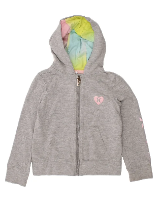 HURLEY Girls Graphic Zip Hoodie Sweater 3-4 Years Grey Cotton Anti-Pilling Anti-Shrink Durable HURLEY Girls Graphic Zip Hoodie Sweater 3-4 Years Grey Cotton Anti-Pilling Anti-Shrink Durable