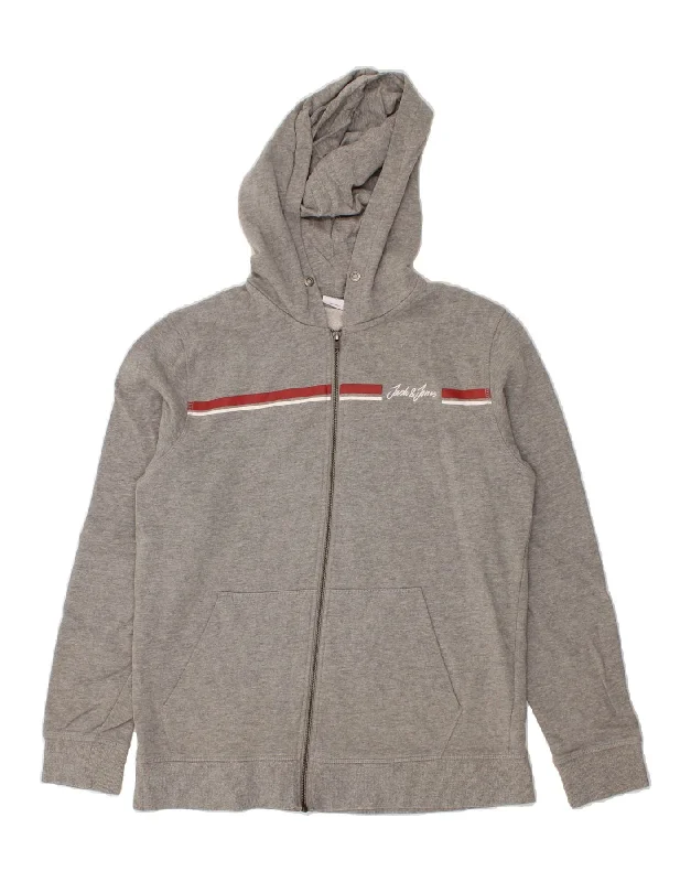 JACK & JONES Mens Zip Hoodie Sweater XL Grey Cotton Lightweight Heavyweight Midweight JACK & JONES Mens Zip Hoodie Sweater XL Grey Cotton Lightweight Heavyweight Midweight