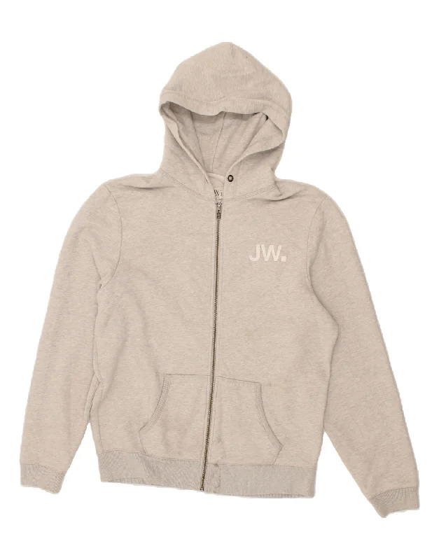 JACK WILLS Mens Graphic Zip Hoodie Sweater XL Grey Cotton Solid Color Striped Floral Print