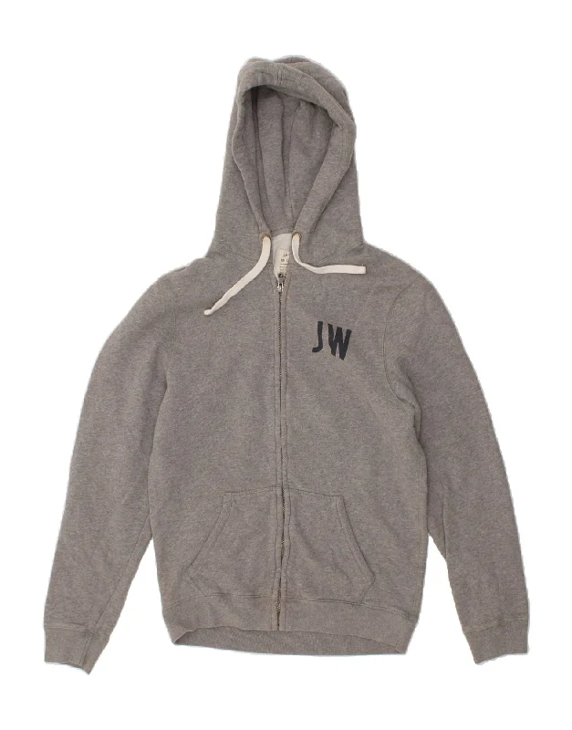 JACK WILLS Mens Zip Hoodie Sweater Medium Grey Cotton Slim Fit Regular Fit Oversized