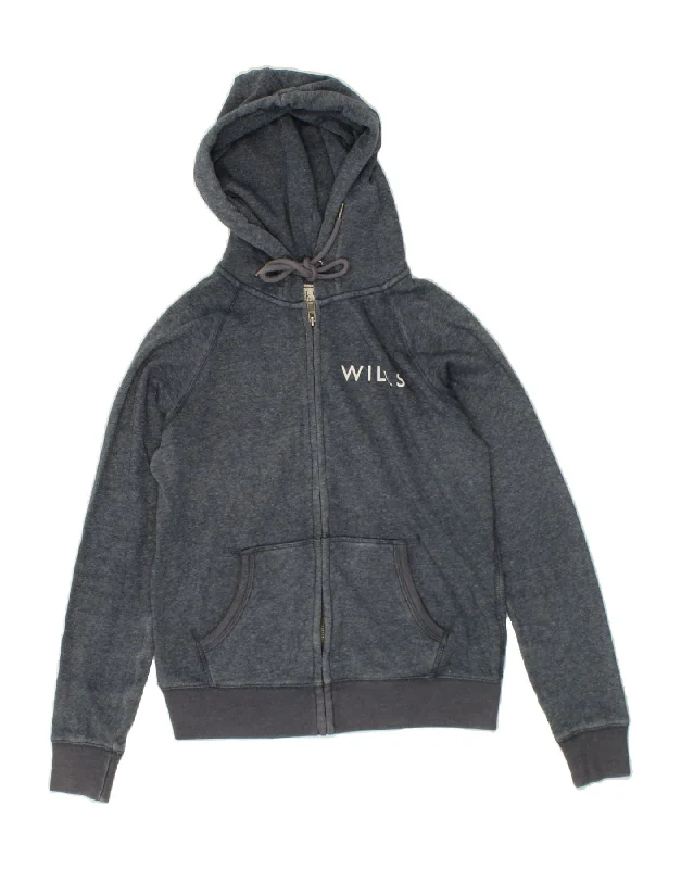 JACK WILLS Womens Zip Hoodie Sweater UK 10 Small  Grey Polyester Tailored Straight A-Line