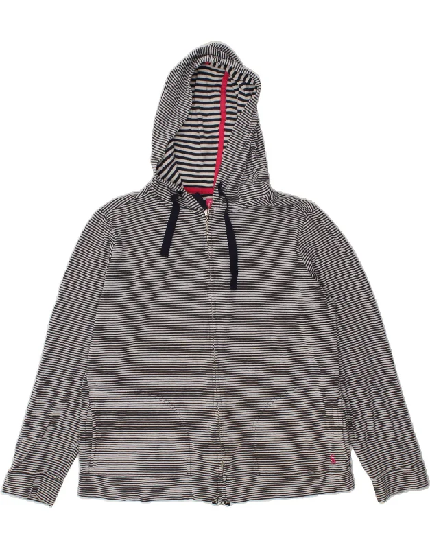 JOULES Womens Zip Hoodie Sweater UK 16 Large Navy Blue Striped Sequined Glittery Shiny JOULES Womens Zip Hoodie Sweater UK 16 Large Navy Blue Striped Sequined Glittery Shiny