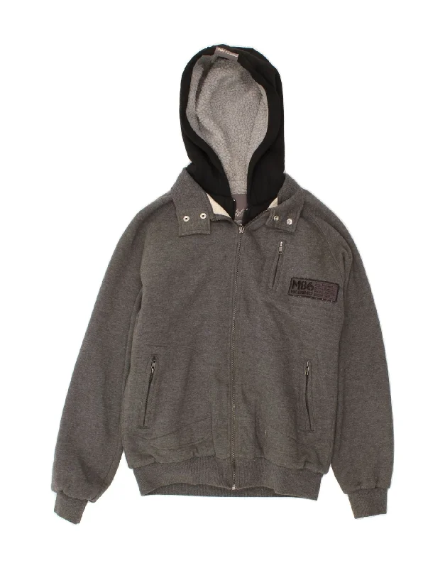MOSSIMO Mens Sherpa Zip Hoodie Sweater Medium Grey Colourblock Cotton Mesh Fabric Canvas Fabric Denim Fabric