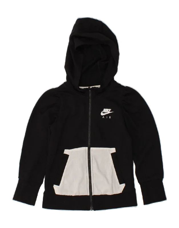 NIKE Girls Standard Fit Zip Hoodie Sweater 7-8 Years XS Black Colourblock Sweater Knitwear Pullover NIKE Girls Standard Fit Zip Hoodie Sweater 7-8 Years XS Black Colourblock Sweater Knitwear Pullover