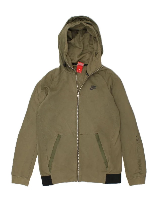 NIKE Mens Zip Hoodie Sweater Small Khaki Cotton Knit Fabric Woven Fabric Fleece Fabric NIKE Mens Zip Hoodie Sweater Small Khaki Cotton Knit Fabric Woven Fabric Fleece Fabric