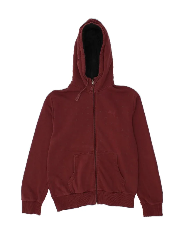 PUMA Mens Zip Hoodie Sweater Medium Burgundy Spotted Machine Wash Dry Clean Hand Wash PUMA Mens Zip Hoodie Sweater Medium Burgundy Spotted Machine Wash Dry Clean Hand Wash