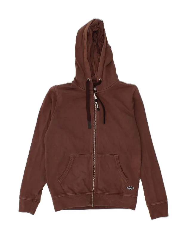 REPLAY Mens Zip Hoodie Sweater Small Brown Cotton Boxy Sweater Fitted Sweater A-Line REPLAY Mens Zip Hoodie Sweater Small Brown Cotton Boxy Sweater Fitted Sweater A-Line