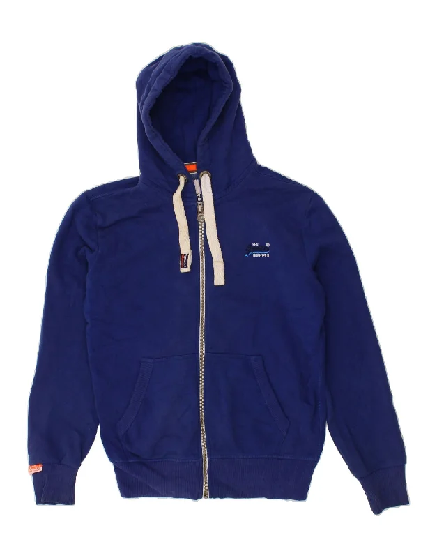 SUPERDRY Mens Loose Fit Zip Hoodie Sweater Small Navy Blue Cotton Turtle Neck Boat Neck Asymmetrical Neck SUPERDRY Mens Loose Fit Zip Hoodie Sweater Small Navy Blue Cotton Turtle Neck Boat Neck Asymmetrical Neck