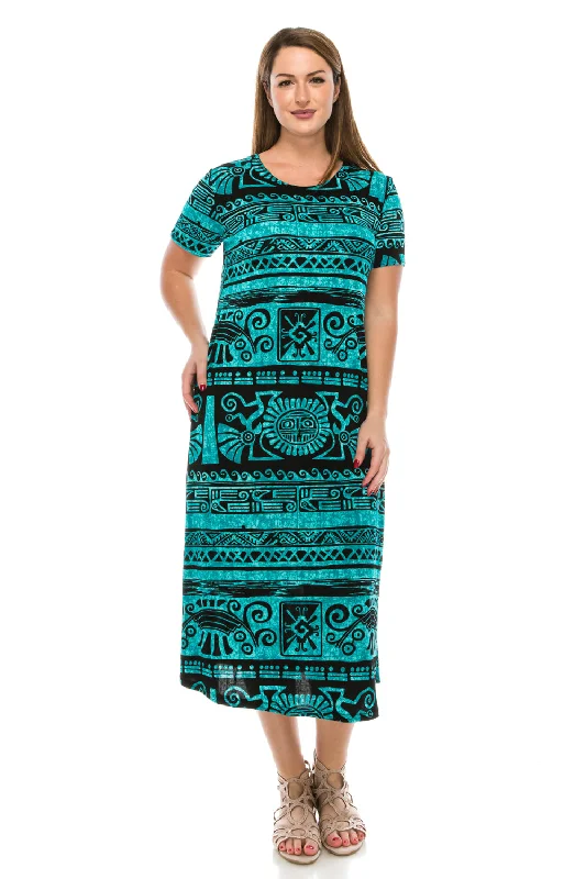 Plus Size Stretchy Plus Size Long Dress Short Sleeve - 7002BN-SXP1-W901 Tunics Travel practical Plus Size Stretchy Plus Size Long Dress Short Sleeve - 7002BN-SXP1-W901 Tunics Travel practical