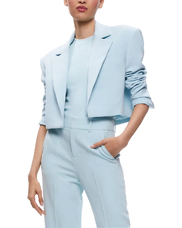 alice + olivia Shan Boxy Oversized Crop Blazer Women's Trendy Jacket