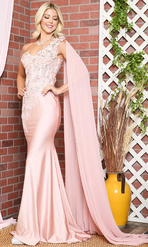 One-Shoulder Long Formal Dress with Cape 388 Tunics Timeless classic