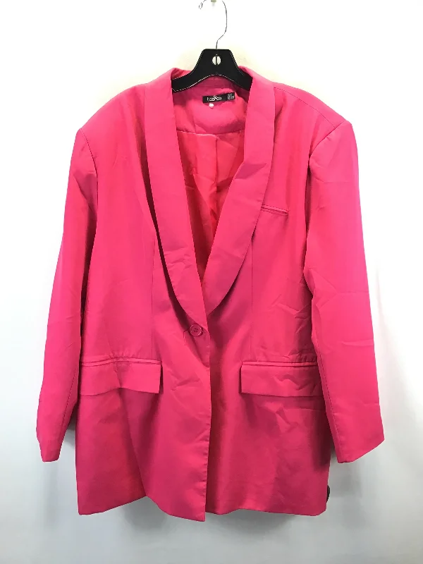 Blazer By Boohoo Boutique In Pink, Size: Xl Silk Women's Blazer