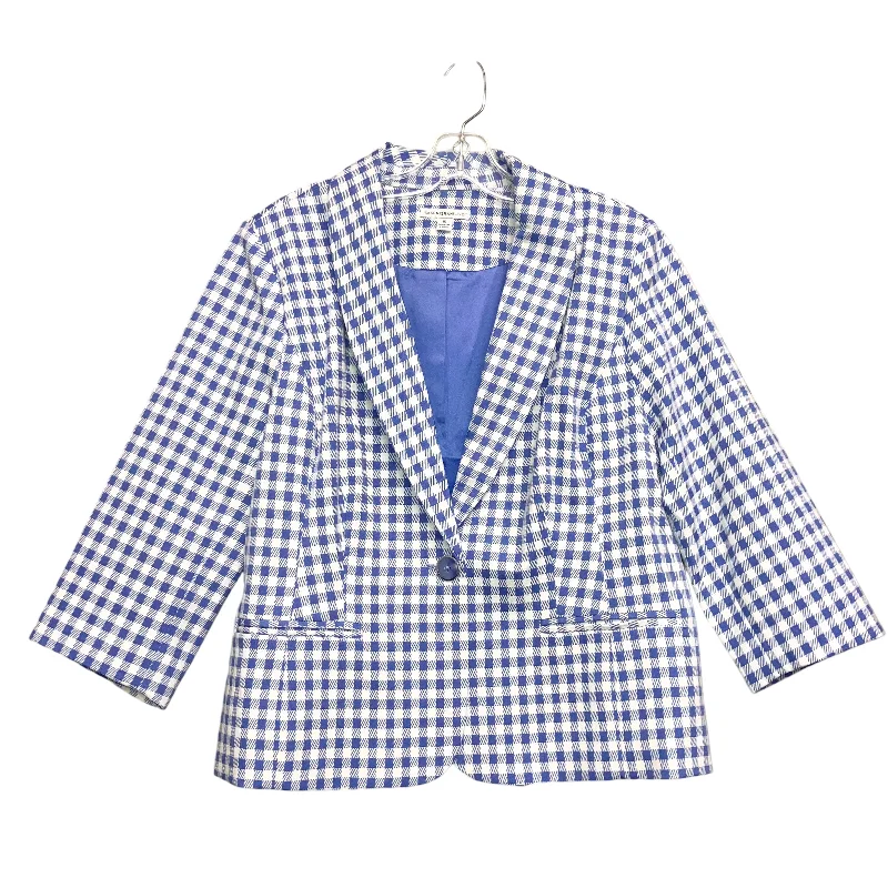 Blazer By Isaac Mizrahi Live Qvc In Blue & White, Size:Xl Women's Print Jacket