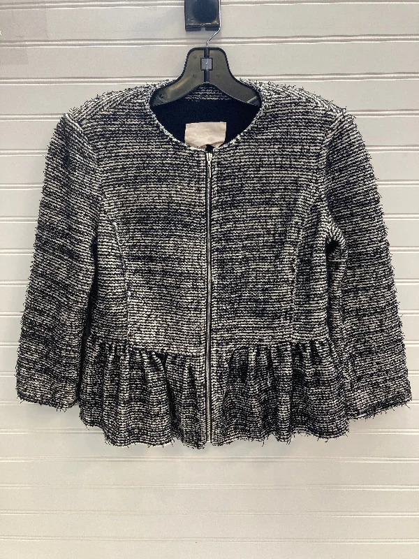 Blazer By Rebecca Taylor In Black & White, Size: 4 Spring Women's Coat
