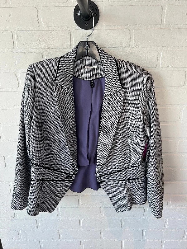 Blazer By White House Black Market In Black & White, Size: M Women's Trendy Suit
