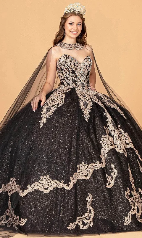 Elizabeth K GL3078 - Tulle Cape Ballgown Tunics Velvet soft