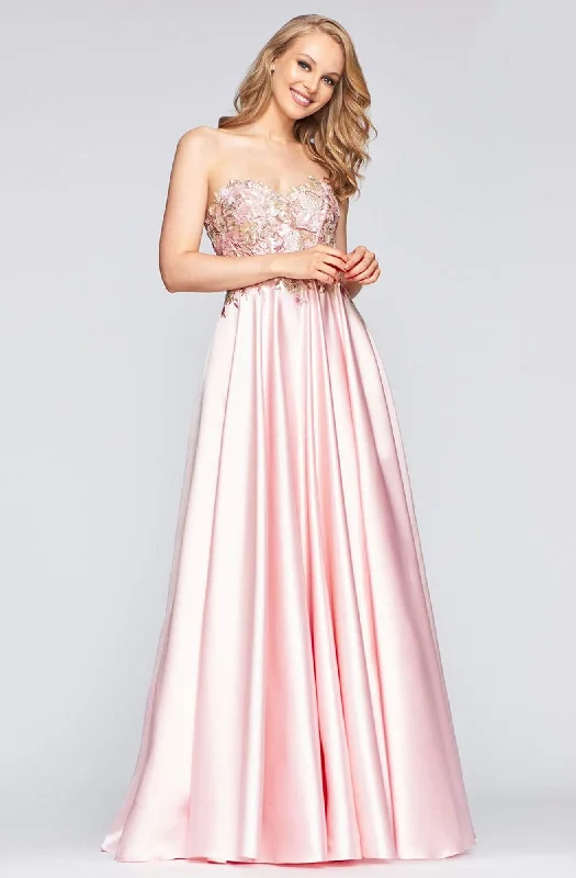 Faviana - S10443 Charmeuse Strapless Long Dress Tunics Trousers formal