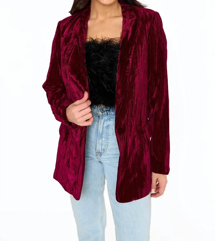 Heff Blazer In Cabernet Women's Classic Blazer