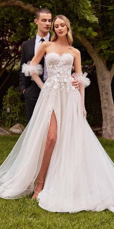 Ladivine CD859W Long Strapless Sweetheart A-Line Tulle Gown with Gloves Tunics Handmade artisanal Ladivine CD859W Long Strapless Sweetheart A-Line Tulle Gown with Gloves Tunics Handmade artisanal