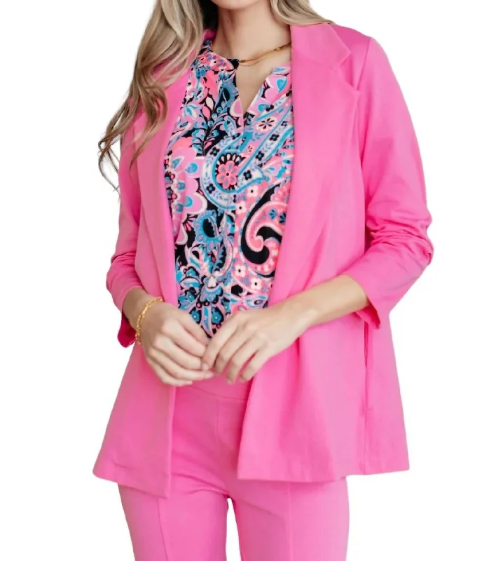 Magic 3/4 Blazer In Dark Pink Women's Boutique Suit
