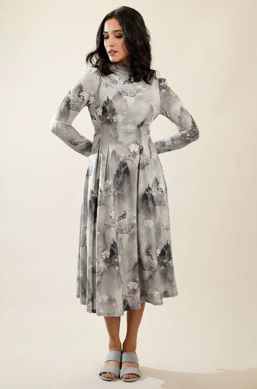 Mesh Grey Long Dress Tunics Top rated