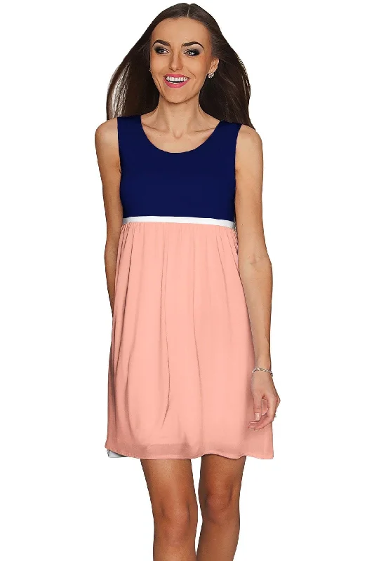 Pastel Peach Sanibel Empire Waist Casual Dress - Women Tunics Favorite customer