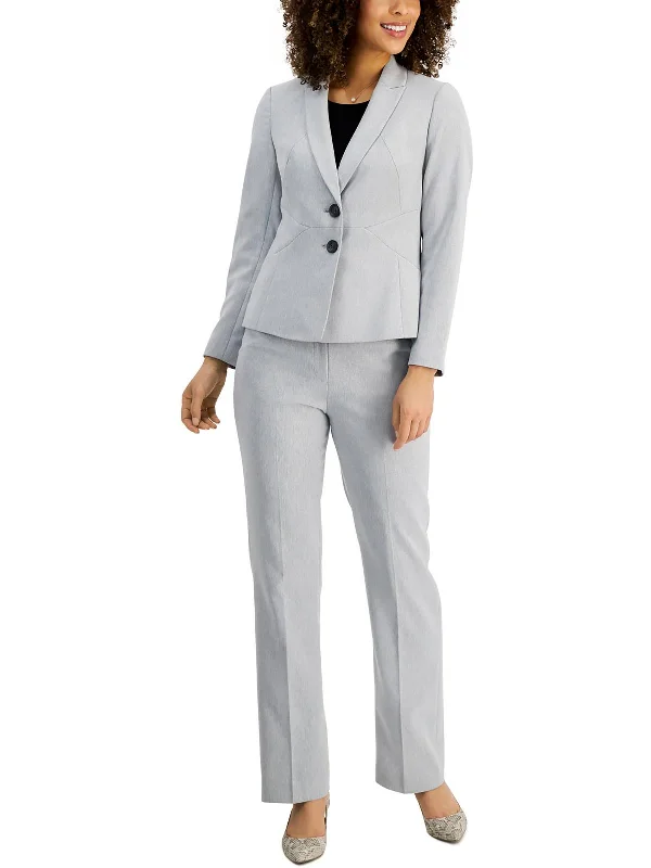 Petites Womens Business Career Two-Button Blazer Silk Women's Blazer