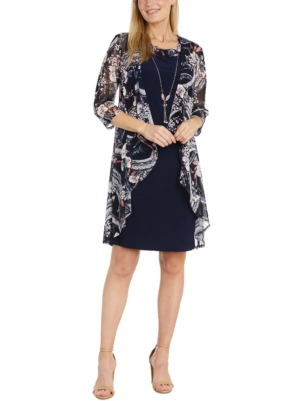 Petites Womens Printed Open Front Duster Blazer Women's Brand Blazer