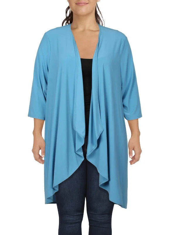 Plus Womens Open Front Drapey Duster Blazer Women's Pencil Blazer