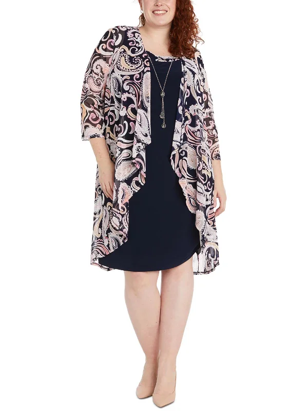 Plus Womens Paisley Open Front Duster Blazer Women's Unique Blazer