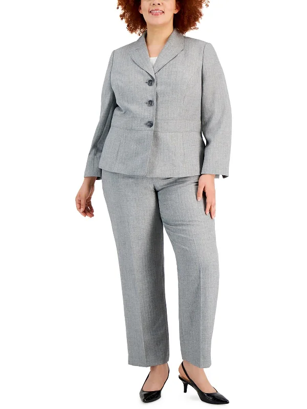 Plus Womens Polyester Double-Breasted Blazer Women's Premium Blazer