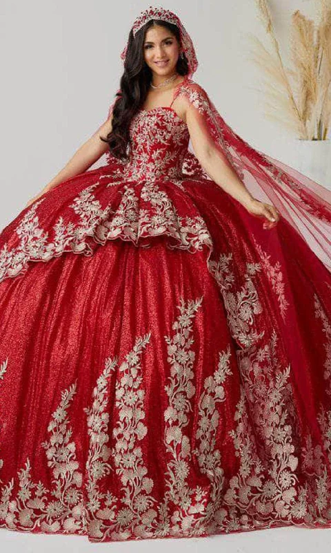 Quinceanera Collection 26020C - Cape Strapless Ballgown Tunics Yoga stretchy