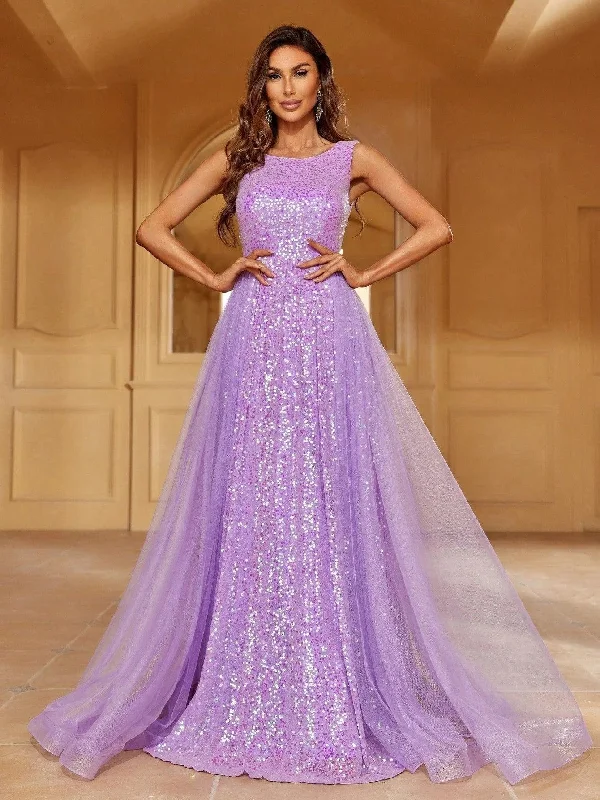 Sequin A Line Dresses With Mesh Layer On Waist Tunics Review highly