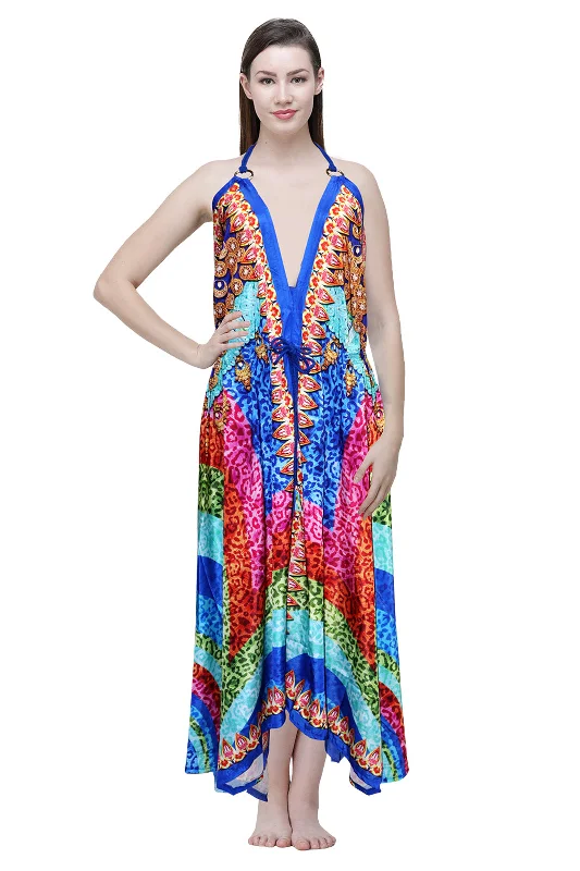 Silky Long Dress Boat Neckline Classic