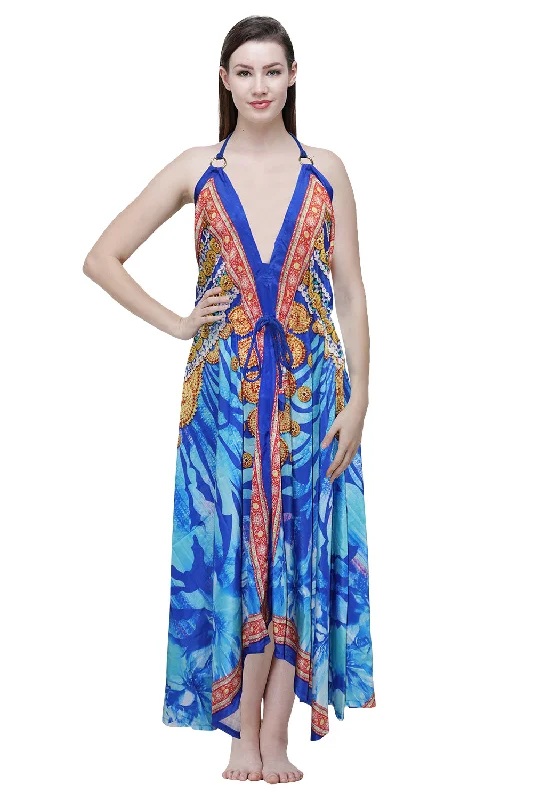 Silky Long Dress Tunic Top Casual