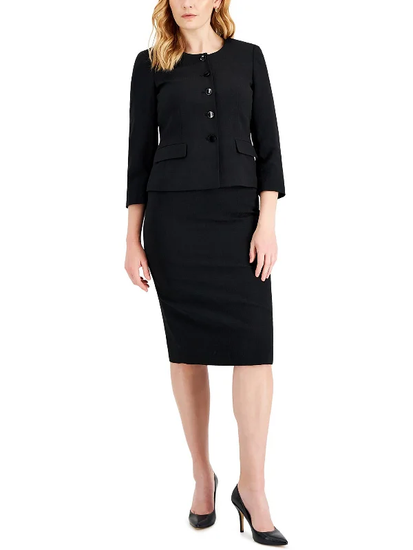 Womens Office Work Wear Collarless Blazer Women's Warm Suit
